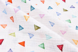 100% Cotton Double Gauze /Muslin Digital Prints Fabric -6450 - G.k Fashion Fabrics Colorful Mini Triangles - G351 / Price per Half Yard