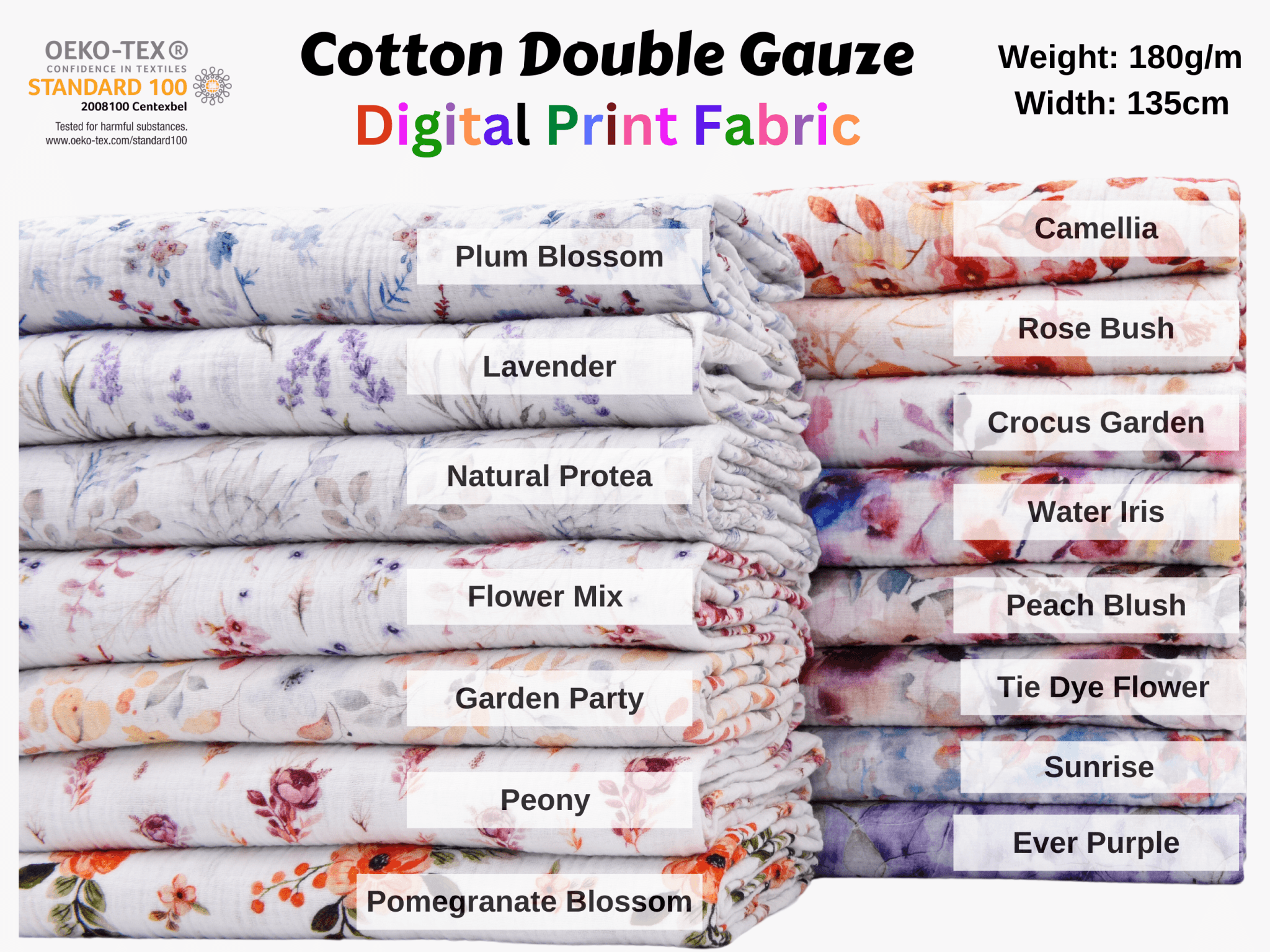 Double Gauze Lange, 100% Organic Cotton