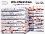100% Cotton Double Gauze /Muslin Flower Digital Prints Fabric -6661 - G.k Fashion Fabrics
