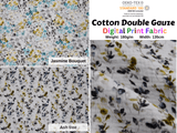 Cotton Double Gauze /Muslin Flower Digital Prints Fabric -6661 - G.k Fashion Fabrics Ash tree - G010 / Price per Half Yard