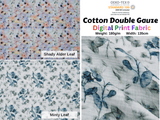 Cotton Double Gauze /Muslin Flower Digital Prints Fabric -6661 - G.k Fashion Fabrics Shady Alder Leaf - G008 / Price per Half Yard