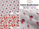 100% Cotton Double Gauze /Muslin Flower Digital Prints Fabric -6661 - G.k Fashion Fabrics Peony - G003 / Price per Half Yard