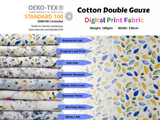 Cotton Double Gauze /Muslin Flower Digital Prints Fabric -6661 - G.k Fashion Fabrics