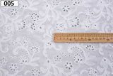 100% Cotton 3D Eyelet Embroidery White Fabric -GK- 6230 - G.k Fashion Fabrics