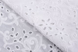 100% Cotton 3D Eyelet Embroidery White Fabric -GK- 6230 - G.k Fashion Fabrics