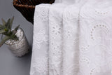 100% Cotton 3D Eyelet Embroidery White Fabric -GK- 6230 - G.k Fashion Fabrics