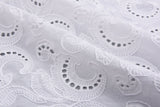 100% Cotton 3D Eyelet Embroidery White Fabric -GK- 6230 - G.k Fashion Fabrics