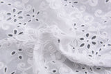 100% Cotton 3D Eyelet Embroidery White Fabric -GK- 6230 - G.k Fashion Fabrics