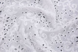 100% Cotton 3D Eyelet Embroidery White Fabric -GK- 6230 - G.k Fashion Fabrics