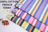 100% Cotton French Terry Yarn Dyed Stripes Fabric - S1042 - G.k Fashion Fabrics French terry