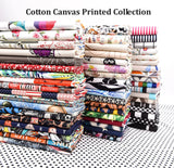 100% Cotton Half Panama Printed Fabric / Canvas printed Fabric / Abstract Ellipses Natural Digital Print Fabric - G.k Fashion Fabrics