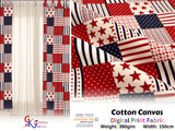 100% Cotton Half Panama Printed Fabric / Canvas printed Fabric / American Flag Digital Print Fabric - G.k Fashion Fabrics