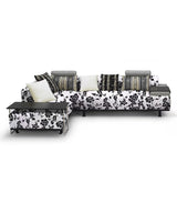 100% Cotton Half Panama Printed Fabric / Canvas printed Fabric / Black & White Blossom Digital Print Fabric - G.k Fashion Fabrics