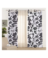 100% Cotton Half Panama Printed Fabric / Canvas printed Fabric / Black & White Blossom Digital Print Fabric - G.k Fashion Fabrics