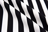 100% Cotton Half Panama Printed Fabric / Canvas printed Fabric / Black White Thick stripes Digital Print Fabric - G.k Fashion Fabrics
