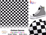 100% Cotton Half Panama Printed Fabric / Canvas printed Fabric / Check Board Digital Print Fabric - G.k Fashion Fabrics