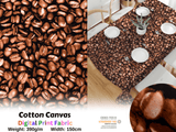 100% Cotton Half Panama Printed Fabric / Canvas printed Fabric / Coffee Digital Print Fabric - G.k Fashion Fabrics