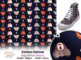 100% Cotton Half Panama Printed Fabric / Canvas printed Fabric / Cute Bear Digital Print Fabric - G.k Fashion Fabrics