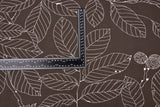 100% Cotton Half Panama Printed Fabric / Canvas printed Fabric / Grey White Leaves Digital Print Fabric - G.k Fashion Fabrics