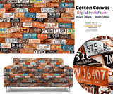 100% Cotton Half Panama Printed Fabric / Canvas printed Fabric / License Plate Digital Print Fabric - G.k Fashion Fabrics
