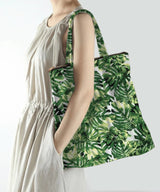 100% Cotton Half Panama Printed Fabric / Canvas printed Fabric / Natural Tropical Leaves Digital Print Fabric - G.k Fashion Fabrics