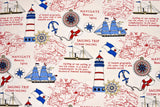 100% Cotton Half Panama Printed Fabric / Canvas printed Fabric / Ocean Sailing Digital Print Fabric - G.k Fashion Fabrics