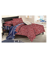 100% Cotton Half Panama Printed Fabric / Canvas printed Fabric / Red Botanical Digital Print Fabric - G.k Fashion Fabrics