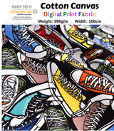 100% Cotton Half Panama Printed Fabric / Canvas printed Fabric / Sneakers Digital Print Fabric - G.k Fashion Fabrics