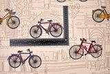 100% Cotton Half Panama Printed Fabric / Canvas printed Fabric / Vintage Bicycle Digital Print Fabric - G.k Fashion Fabrics