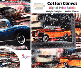 100 % Cotton Half Panama Printed Fabric / Canvas printed Fabric / Vintage Car Digital Print Fabric - G.k Fashion Fabrics