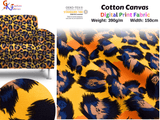 100% Cotton Half Panama Printed Fabric / Canvas printed Fabric / Yellow Leopard Digital Print Fabric - G.k Fashion Fabrics
