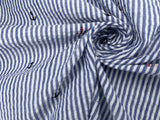 100% Cotton Seersucker Anchor Stripes Fabric - G.k Fashion Fabrics seersucker