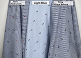 100% Cotton Seersucker Anchor Stripes Fabric - G.k Fashion Fabrics seersucker