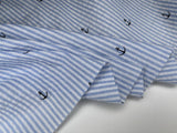 100% Cotton Seersucker Anchor Stripes Fabric - G.k Fashion Fabrics seersucker
