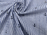 100% Cotton Seersucker Anchor Stripes Fabric - G.k Fashion Fabrics seersucker