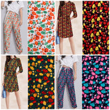 100% Viscose Poplin - Daily Bloom Floral Print Fabric - 61037 - G.k Fashion Fabrics viscose
