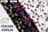 100% Viscose Poplin - Daisy Floral Print Fabric - 61046 - G.k Fashion Fabrics viscose