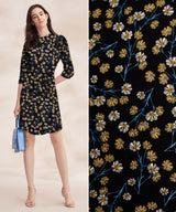 100% Viscose Poplin - Daisy Floral Print Fabric - 61046 - G.k Fashion Fabrics viscose