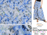 100 % Viscose Poplin Digital Print Fabric - 1002 - G.k Fashion Fabrics viscose