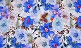 100 % Viscose Poplin Digital Print Fabric - 1060 - G.k Fashion Fabrics Dusty Blue - 1 / Price per Half Yard viscose