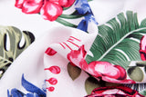 100% Viscose Poplin -Stylish spring flower, tropical leaves Print Fabric - 61032 - G.k Fashion Fabrics viscose