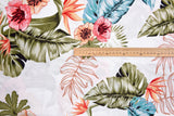 100% Viscose Poplin -Tropical flower leaves Print Fabric - 61029 - G.k Fashion Fabrics viscose