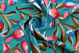 100% Viscose Poplin - Tropical Leaves Print Fabric - 61007 - G.k Fashion Fabrics viscose