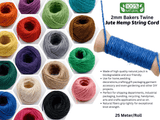 2mm Jute Hemp String Cord (25 meters roll) Natural Jute String Natural Fiber - G.k Fashion Fabrics