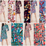 100% Viscose Poplin - Tropical Leaves Print Fabric - 61007 - G.k Fashion Fabrics viscose