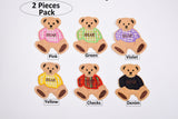 Teddy Bear Patch (2 Pieces Pack) Iron on , Sew on, Embroidered patches. - GK- 50 - G.k Fashion Fabrics