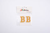 Alphabet, Gold, Silver Letters Patch (2 Pieces Pack) Iron on , Sew on, Embroidered patches. - GK 53 - G.k Fashion Fabrics