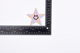 Stars Smiley Face Glitter (2 Pieces Pack) Iron on , Sew on, Embroidered patches. - GK 47 - G.k Fashion Fabrics