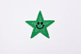 Stars Smiley Face Glitter (2 Pieces Pack) Iron on , Sew on, Embroidered patches. - GK 47 - G.k Fashion Fabrics