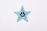 Stars Smiley Face Glitter (2 Pieces Pack) Iron on , Sew on, Embroidered patches. - GK 47 - G.k Fashion Fabrics